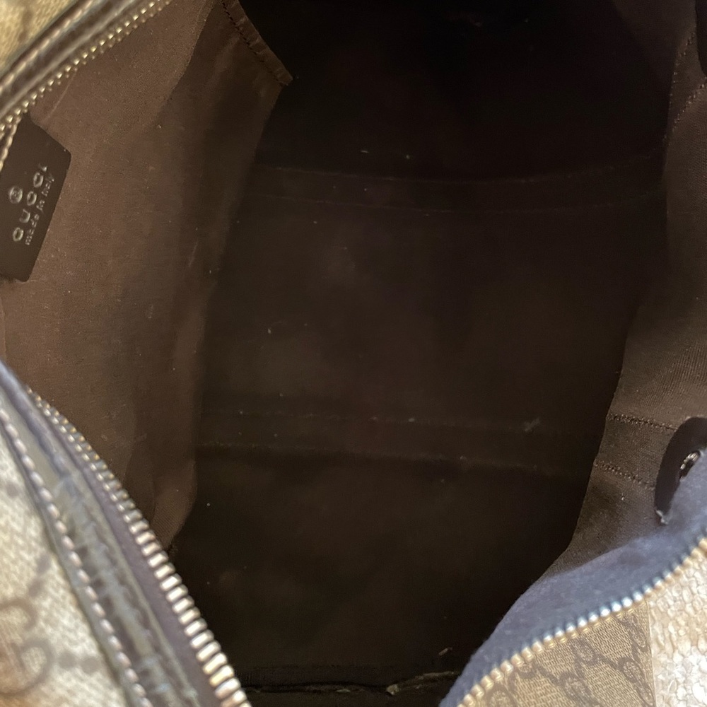 Vintage GUCCI Boston Bag in beige canvas and brown leather - Picture 3 of 17